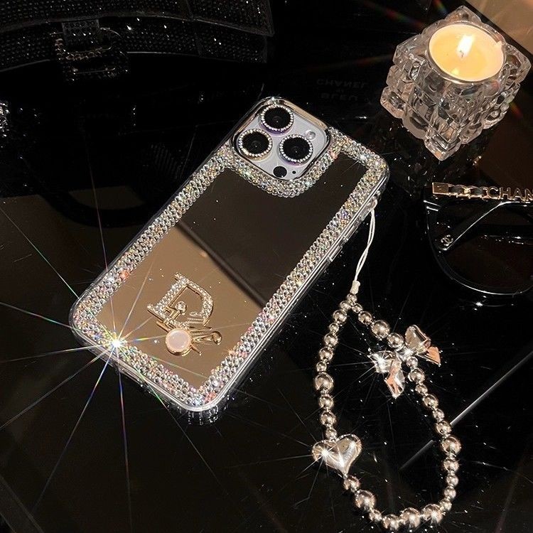Luxury Glitter เพชรกระจกเคสโทรศัพท์ใช้งานร่วมกับXiaomi Redmi Mi 13Cหมายเหตุ 9 10 11 12 13 Pro CS 9S 9C 9T 9A 9I 10C 11T 12C 7A 7 8 พร้อมโซ่มือ
