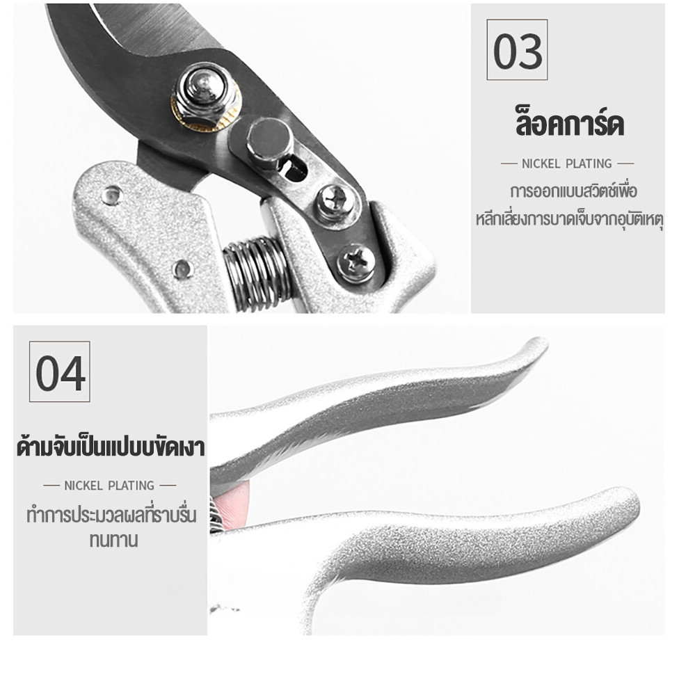 กรรไกรตัดกิ่งสําหรับทําสวน ตัดกิ่งไม้สูง สค5 ขนาด 40มม ใช้งานง่าย ตัดกิ่งไม้ ตัดต้นไม้ ตอนกิ่ง ทําสวน กรรไกรตัดกิ่ง กรรไกรบอนไซ - รูปที่ 4
