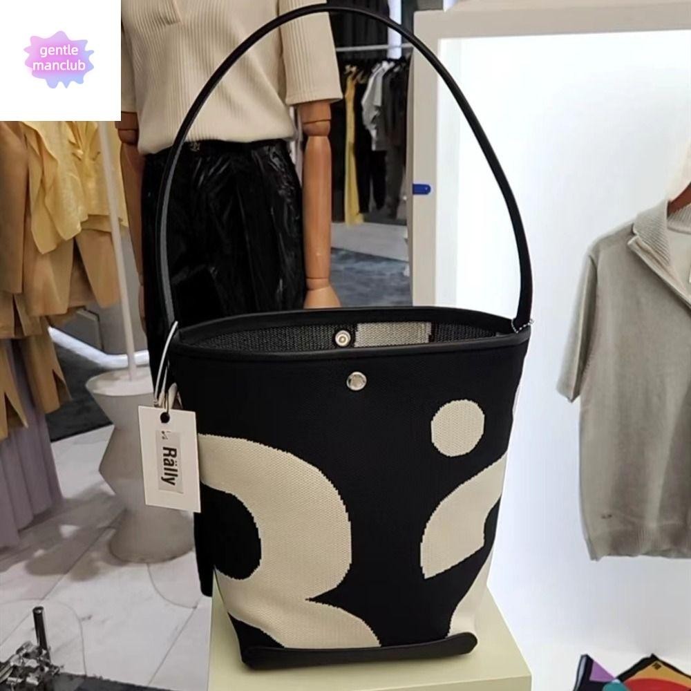 Gentlemanclub Rally Movement Bucket Bag, Thai Rally Movement Thailand Shoulder Bag, Fashion Large Capacity Korean Style Printing Canvas Tote Bag Girls/Female