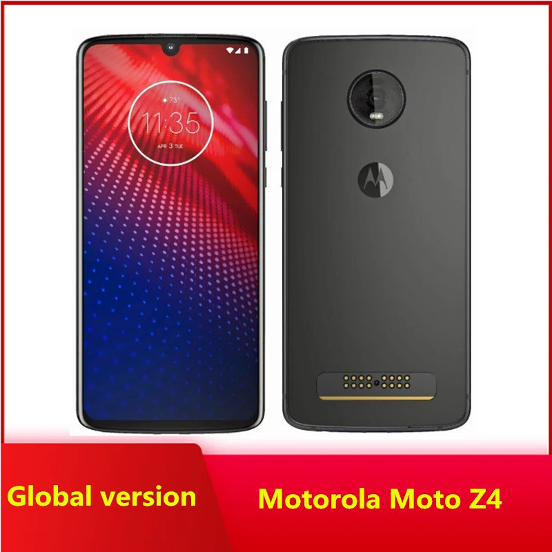 Motorola Moto Z4 XT1980 โทรศัพท์ 4GB 128GB ROM 6.4 นิ้ว 48MP 4G LTE โทรศัพท์มือถือชาร์จเร็วใช้ 98% ส