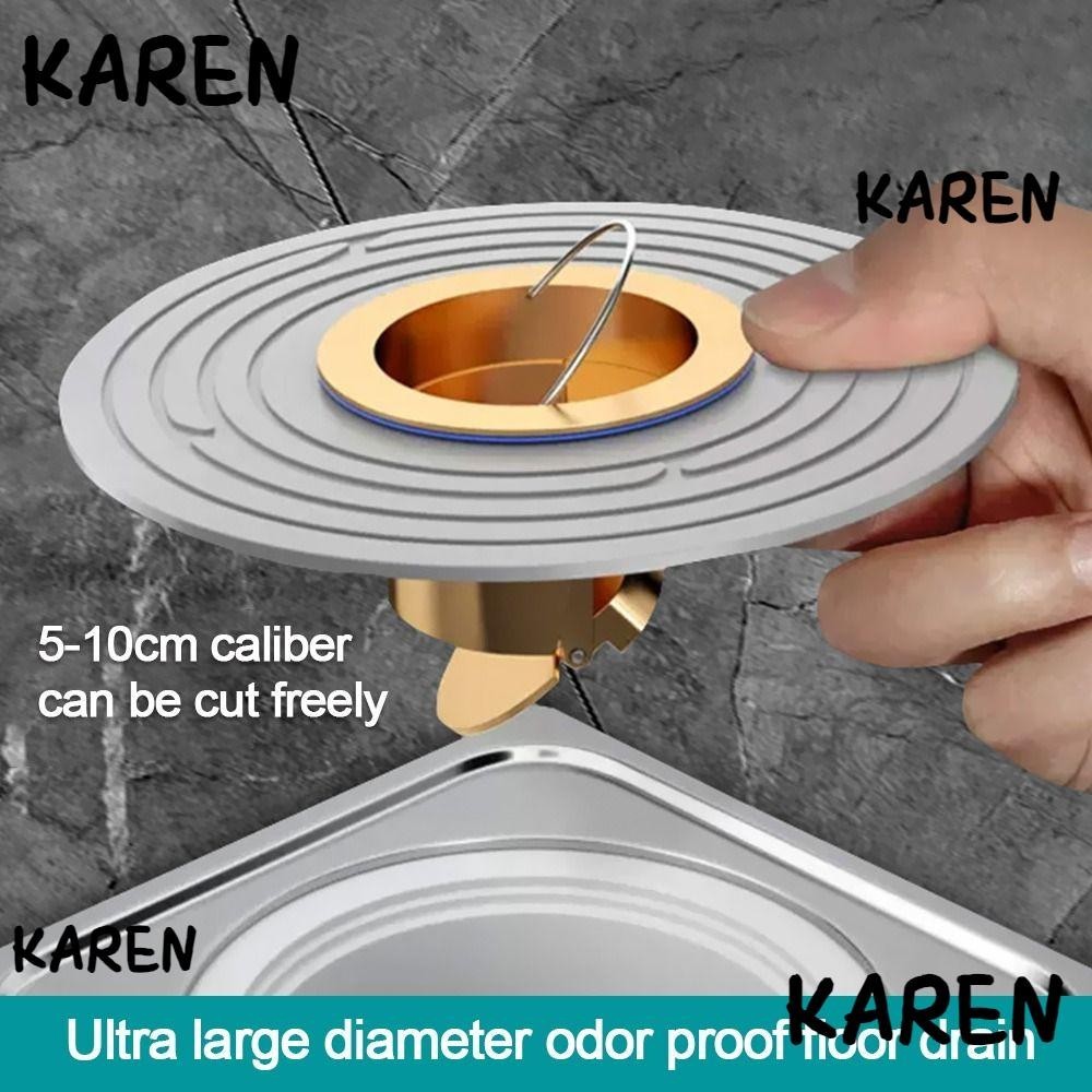 Karen อ่างล้างจานกรอง, Universal Dectable Shower Floor Drain, ทนทานป้องกันกลิ่น Backflow Antier ท่อระบายน้ํากรองปลั๊กอุปกรณ์ห้องน้ํา