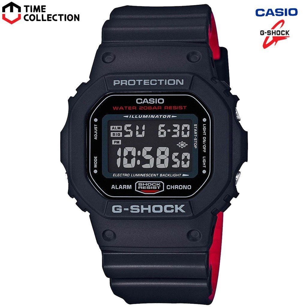 ญี่ปุ่น DW-5600 สีดําสีแดง Heritage VAMPIRE สายยางดิจิตอลนาฬิกาสําหรับผู้ชายอุปกรณ์เสริมสายนาฬิกา k6