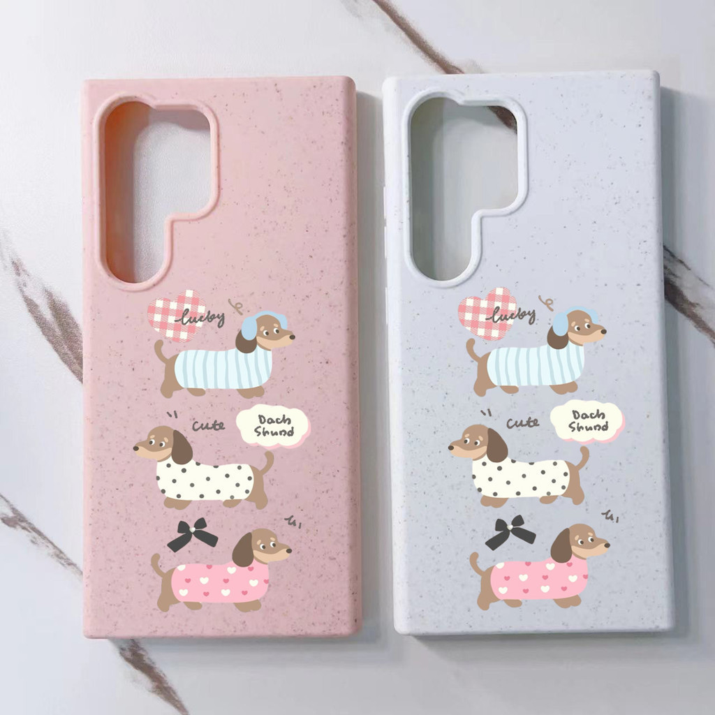 SAMSUNG น่ารักสุนัขการ์ตูนพิมพ์สําหรับsamsung s22 s22plus ultra Case Girly S23 S23Plus s23fe s24 s24plus S24ultraกระเป๋าสตางค์ปกหลัง
