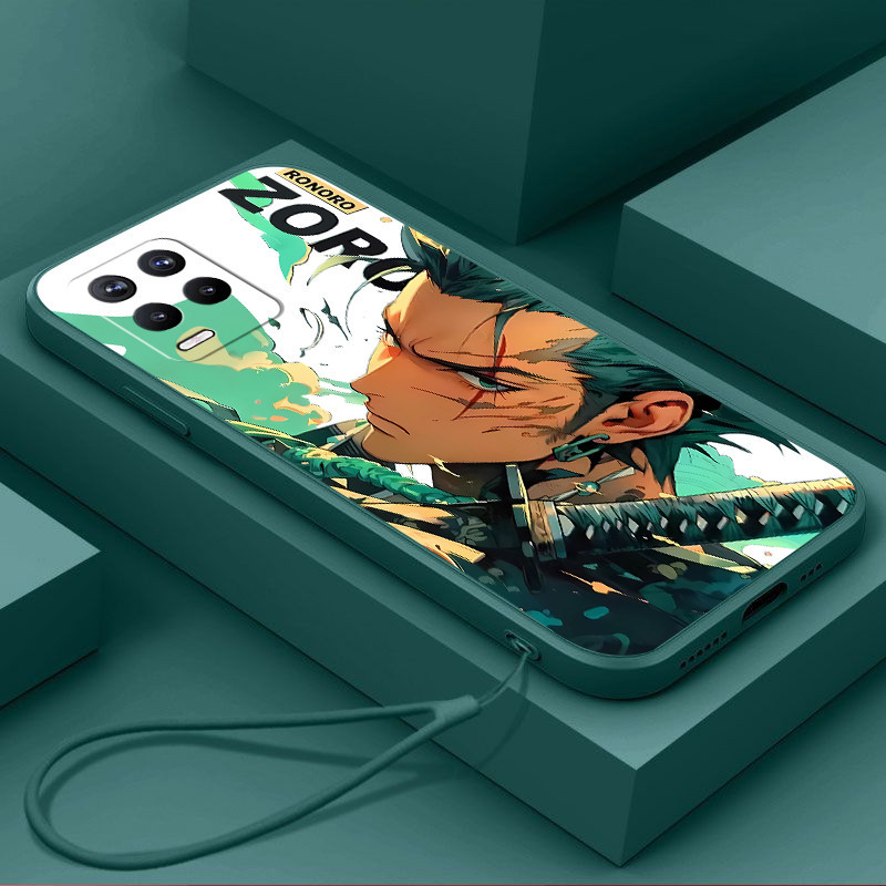 ปลอก REALME 8 PRO 4G REALME 8 4G เคสโทรศัพท์การ์ตูนอะนิเมะ ONE PIECE พร้อมเชือกเส้นเล็กความงามซิลิโคน TPU Soft Shell ดีไซน์ใหม่กันกระแทก CASE