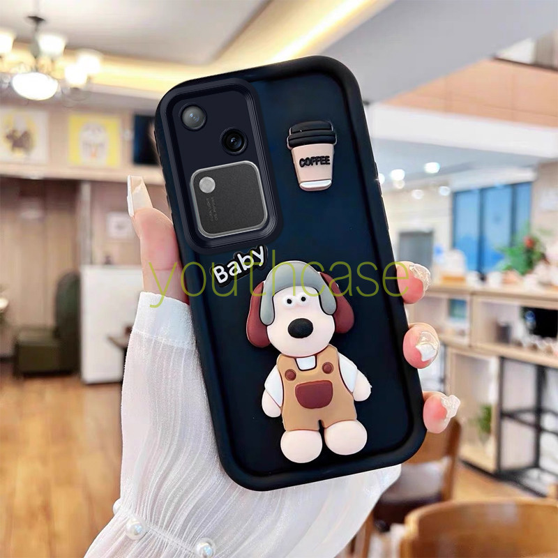 เคส vivo v30 เคสโทรศัพท ์ สุนัข 3D Headmaster สําหรับเคส vivo v30 น ่ ารัก