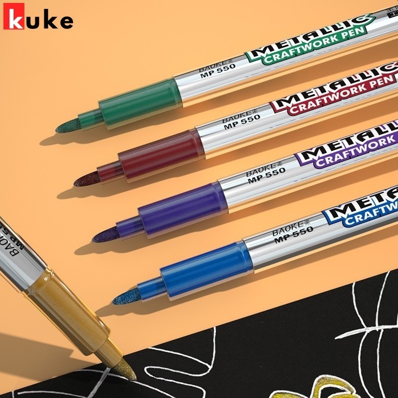 ทําเอง โลหะกันน้ําปากกาสีถาวร/วาดนักเรียนอุปกรณ์ปากกามาร์กเกอร์/โรงเรียนสํานักงานปากกามาร์กเกอร์/เซรามิกแก้วผ้าหนังกระดาษมืดงานฝีมือปากกา