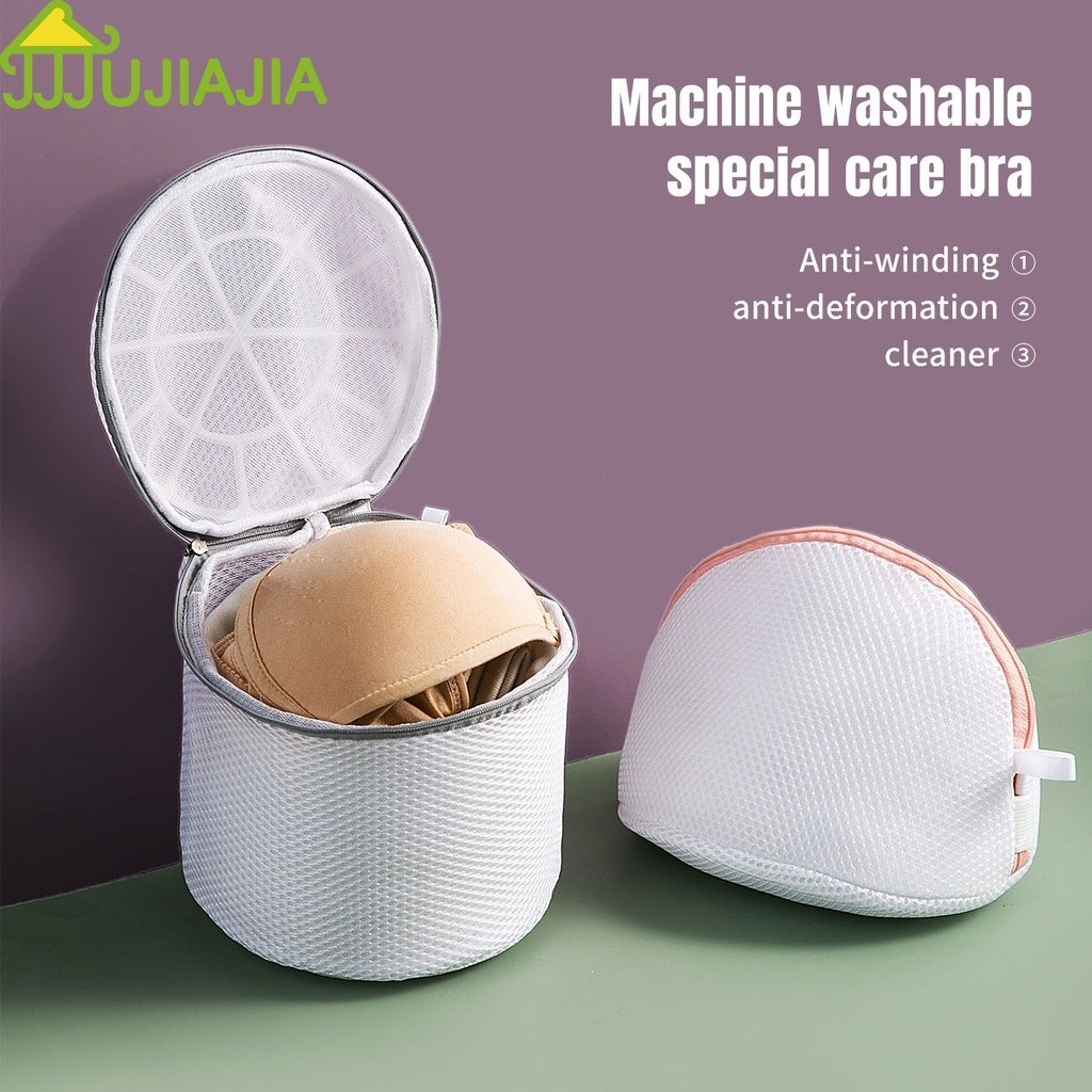 Jujiajia ถุงทําความสะอาดกระเป ๋ าตาข ่ ายชุดชั ้ นในสามเหลี ่ ยมหนาสําหรับเครื ่ องซักผ ้ า ตะกร้าใส่ผ้า