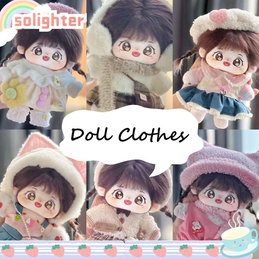 เสื้อผ้าตุ๊กตา SOLIGHTER, 20 ซม.Multicolor Miniature ชุด, หมวกของเล่น Headdress เปลี่ยนชุดเปลี่ยน Dressing เกมตุ๊กตา Headwear ชุดผ้าฝ้ายตุ๊กตา