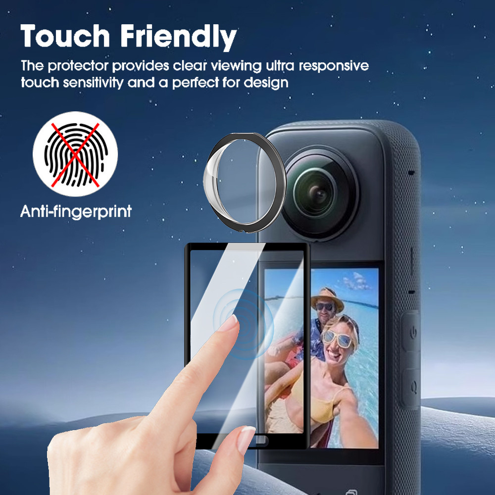 ชุดฟิล์มกระจกนิรภัยสําหรับ Insta360 X3 - 3D HD Lens Guards Cover - Anti-scratch Protective Curved Film - ปกป้องหน้าจอโปร่งใส - Clear Full Coverage Film