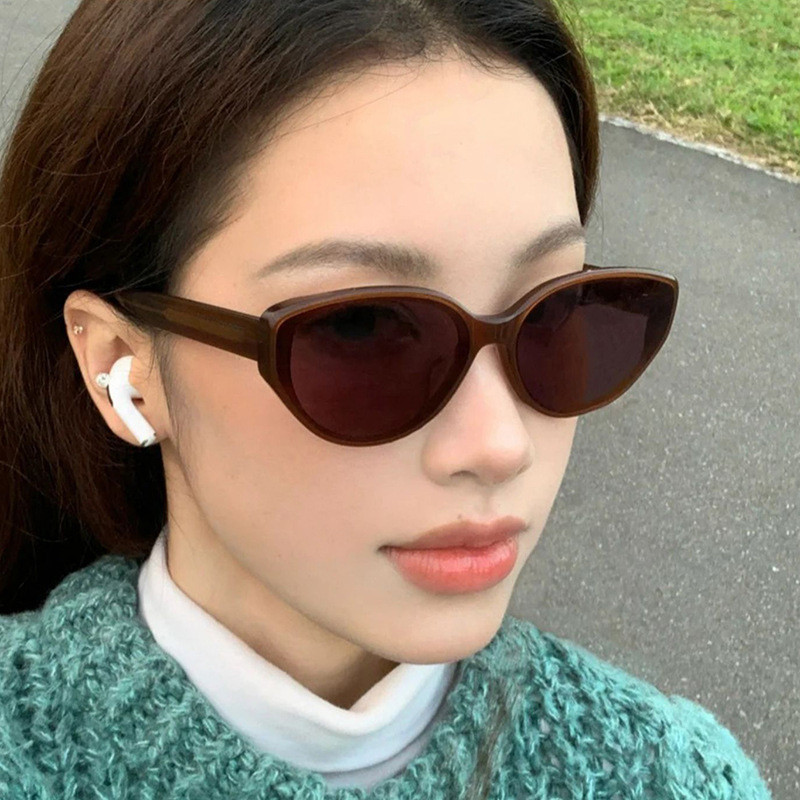 ใหม่ส่วนบุคคลแมวตากรอบเล็กแว่นกันแดดถนนภาพแว่นกันแดด