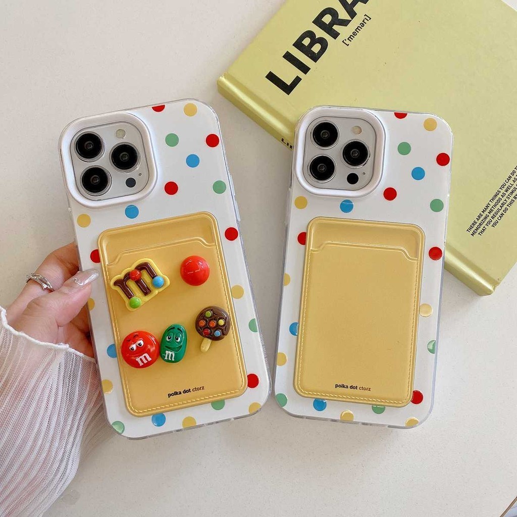 สําหรับiphoneกรณี3 ใน 1ช่องเสียบการ์ด3Dตุ๊กตาฝาครอบป้องกันสําหรับApple iPhone 6 6S 7 8 Plus SE X XS Max XR 11 12 13 14 15 16 Pro Maxปลอกโทรศัพท์ของขวัญ