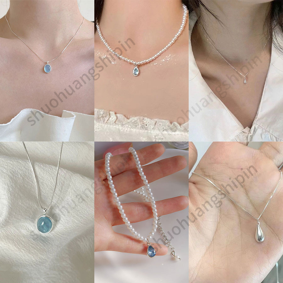 ฝรั่งเศส สง่างาม ประณีต แฟชั่น ที่ไม่ซ้ํากัน เรียบง่าย อารมณ์ ไข่มุก ใหม่ สร้อยคอ