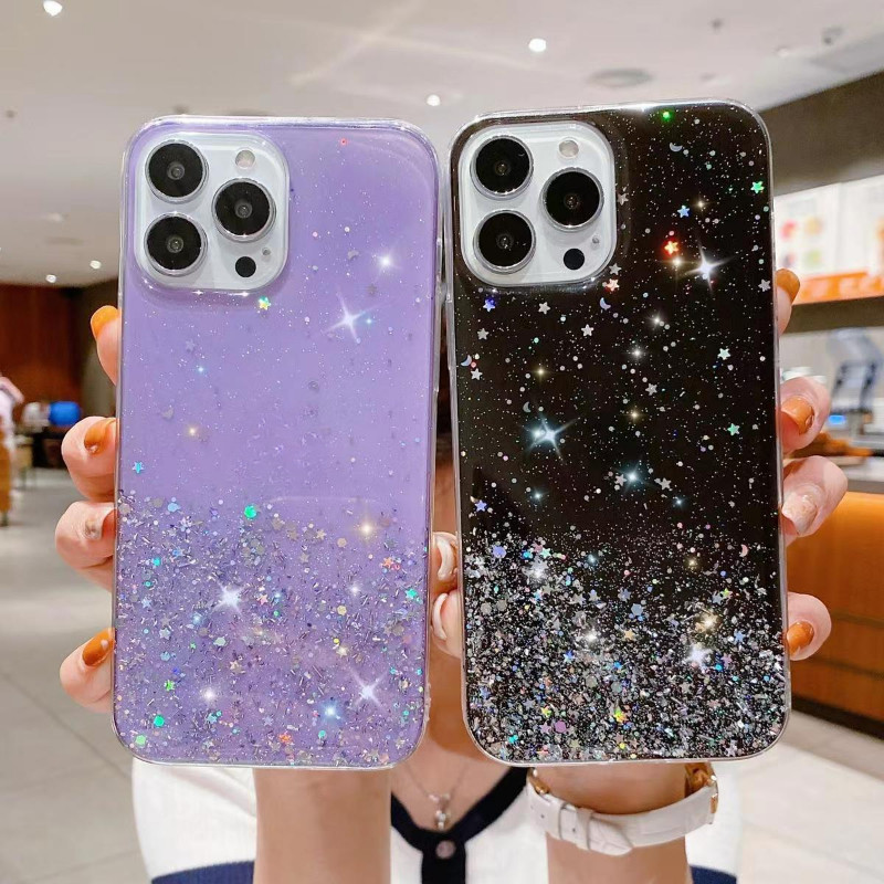 YOMI เคสโทรศัพท์มือถือแบบนิ่ม TPU ซิลิโคนนิ่ม ระยิบระยับ กันกระแทก สําหรับ iPhone 15 14 13 12 11 Pro Max XR XS Max 7 8 14 15 Plus