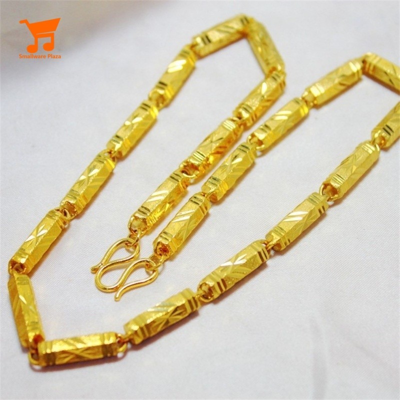 Hot Mens Necklace Hexagonal Chain 24K Gold /Platinum Plated Pendant Fashion Jewelry Gift