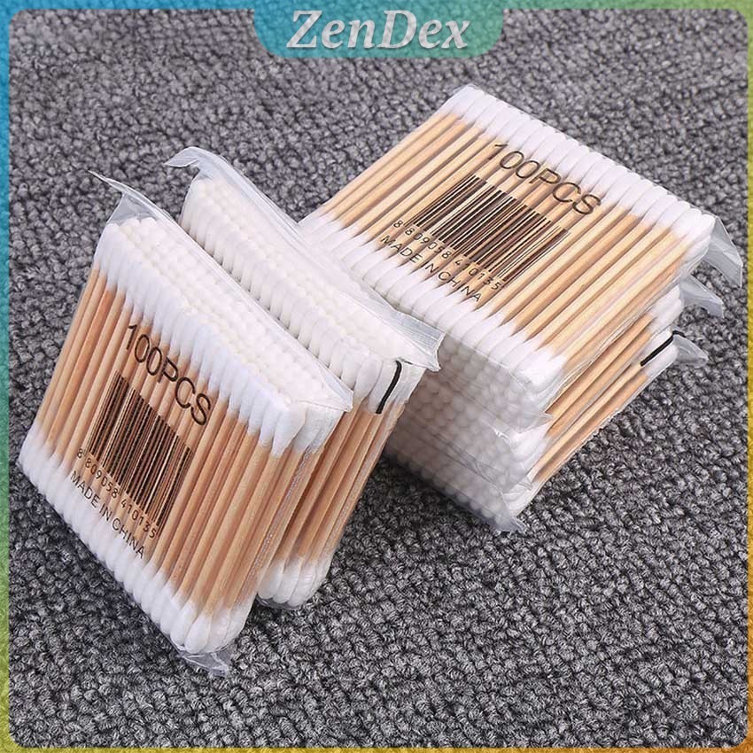 Z.D. สำลีก้านด้ามไม้  หัวคู่คัตเติ้ลบัต สำลีแบบไม้  1 แพ็ค บรรจุ 80 ก้าน Cotton swab