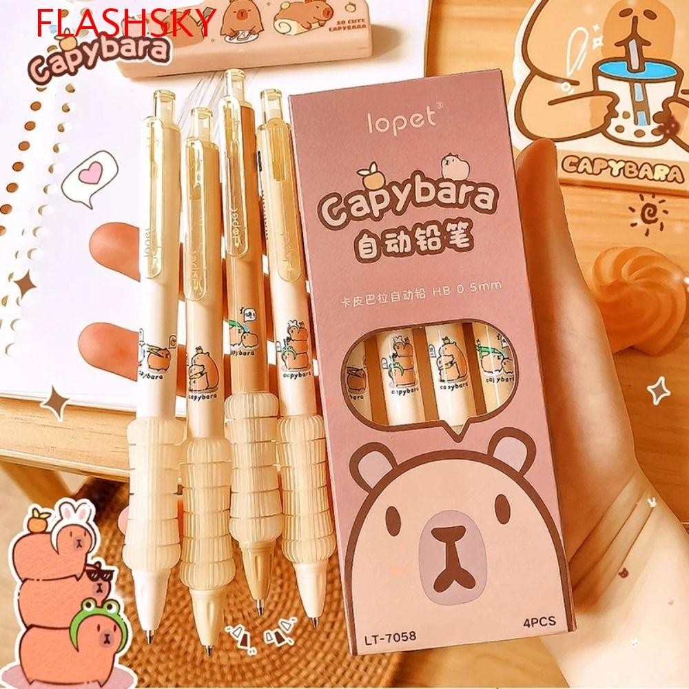 ดินสอกด FLASHSKY Capybara, ดินสอพิสูจน์อักษรแบบกด Kawaii, สร้างสรรค์น่ารักสุนทรียศาสตร์ 0.5 มม. ดินสออัตโนมัติ Architect