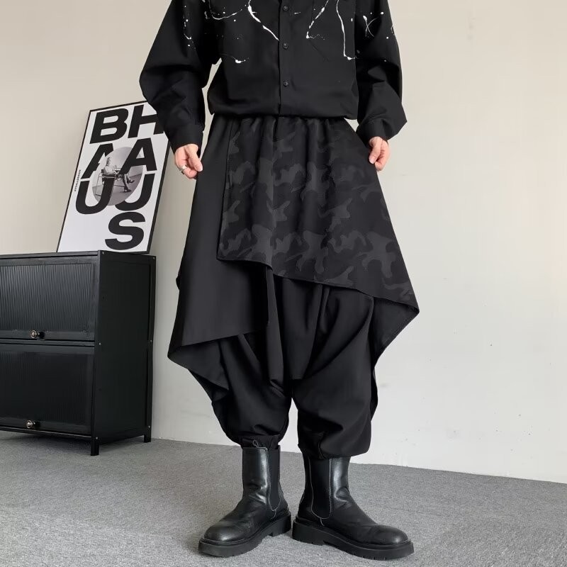 Paul FITZGERALD Yohji yamamoto ดีไซน์สไตล์ญี่ปุ่นให้ความรู้สึกปลอม กางเกงกระโปรง ดาร์ธ เวเดอร์ สองชิ้นเป็นผู้ชายสวมใส่จีนใหม่ในช่วงฤดูร้อน
