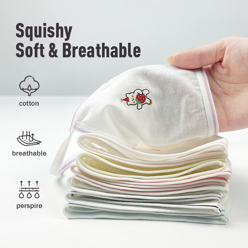 [MKIDS Fashion] 5 ชิ้นชุดชั้นในผ้าฝ้ายเด็กระบายอากาศไม่มีบราเสื้อกั๊กสำหรับสาว 8-16Y (รูปแบบสุ่ม)