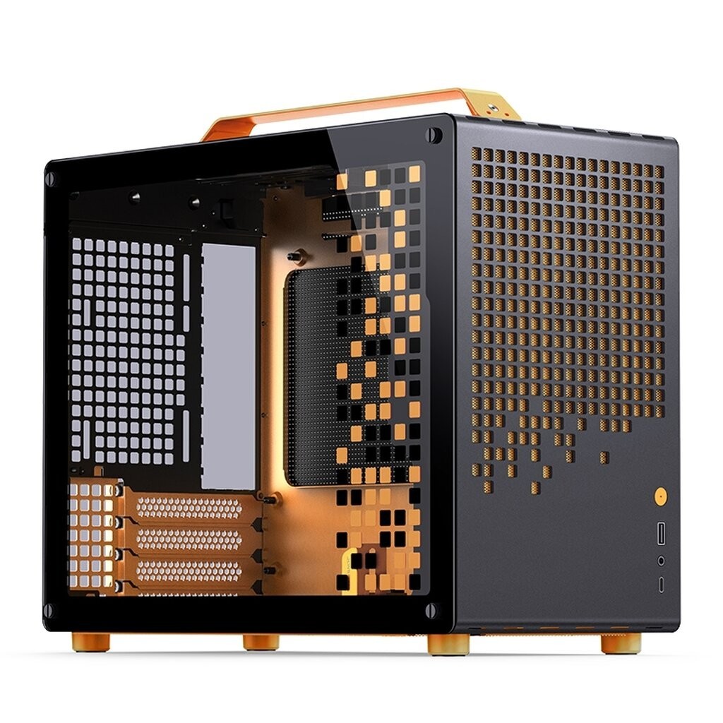 Jonsbo Z20 Black-Orange With Tempered Glass รองรับ Micro-ATX/ iTX Mini-Tower Case Fan ARGB 3 ตัว