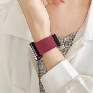 ซิลิโคนแม่เหล็กพับสายคล้องคอสําหรับ เรดมี่ For Redmi Band 3 2 สายนาฬิกาข้อมือสําหรับ เสี่ยวหมี่ for Xiaomi Band 9 Active / 8 Active สร้อยข้อมือ