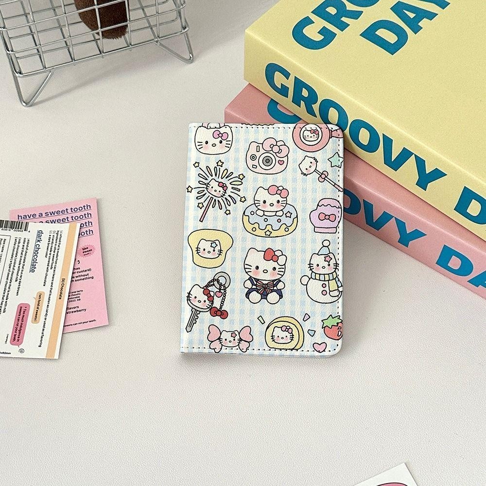 Lemontre Passport Holder, Hello Kitty PU Leather Passport Bag, Cartoon Portable Multi-function Credit Card Wallet