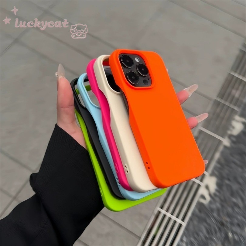Iphone 15 14 13 12 11 Pro Max X Xr Xs Max 7 8 Plus SE2020 เคสโทรศัพท์สดเรียบง่ายสีลูกกวาดสีทึบครึ่งแพ็คฝาครอบโทรศัพท์แบบนุ่ม