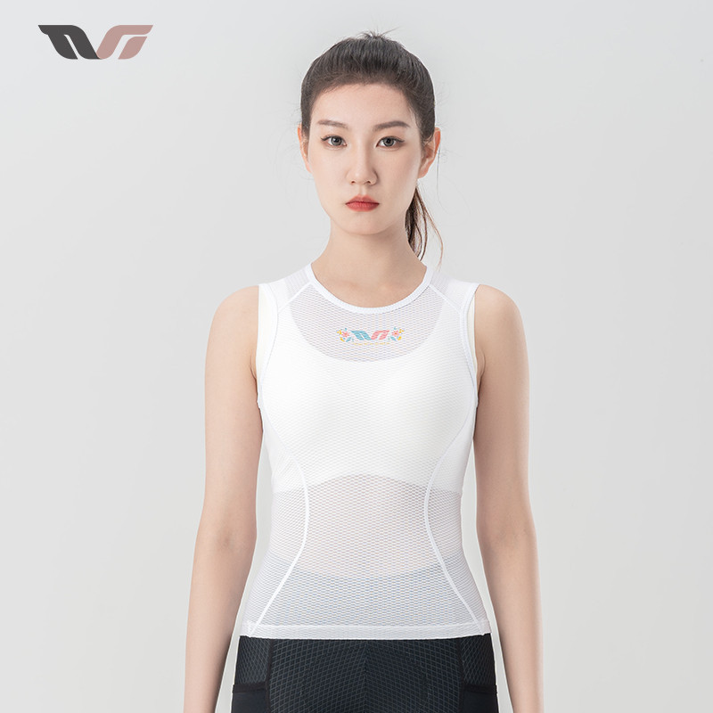 Rockbros ผู้หญิงขี่จักรยาน Jersey ฤดูร้อน Breathable 3D ตาข่าย Perspire จักรยานเสื้อกั๊กแขนกุดน้ําหนักเบาสบาย