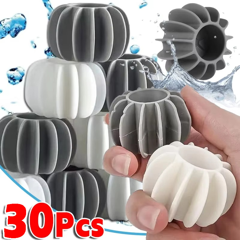 30pcsลูกบอลซักผ้าซิลิโคนแบบใช้ซ้ําได้-anti-tangle & Pet Hair Remover - เครื่องมือซักผ้า Eco - Cat Hair Catcher Magic Laundry Solution