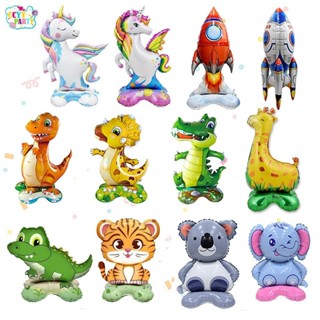 PA1211 ลูกโป่งใหม่การ์ตูน3มิติ จำลองรูปสัตว์ ฐานฟิล์มอลูมิเน…