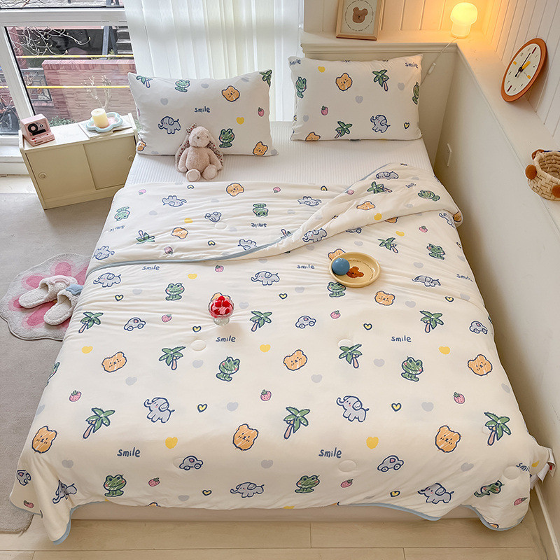 [Ten Beans] ผ้านวม ผ้านวมฤดูร้อนบาง 5 ฟุต 6.5 ฟุต 1,5 ม. 2 ม. ผ้านวมระบายความร้อนซักได้ ผ้านวมเย็นฤด