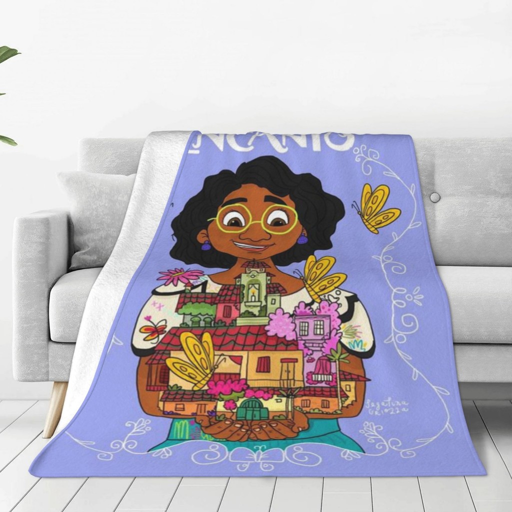 ผ้าห่มพิมพ์ลาย Encanto และโยน, ของขวัญน่ารักสําหรับเด็กผู้หญิงผู้ใหญ่, ผ้าปูที่นอนตุ๊กตา Cozy Blanke