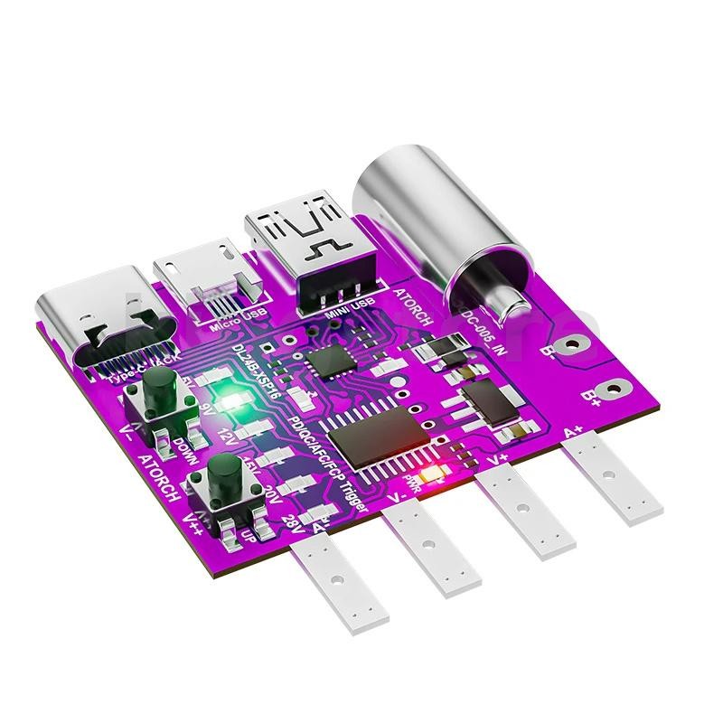 Atorch Type-C PD3.1 Fast Charging Protocol 4 สายบอร์ดทดสอบแรงดันไฟฟ้า Deceiver 140W Charger Aging เค