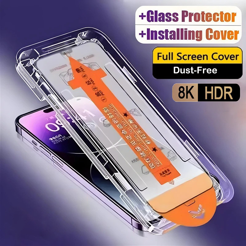 Auto-Dust One-click Installation Tempered Glass For OPPO Realme 8 Pro 5 5i 6i C3 5S 6S 7 7i 8 8i 9 9