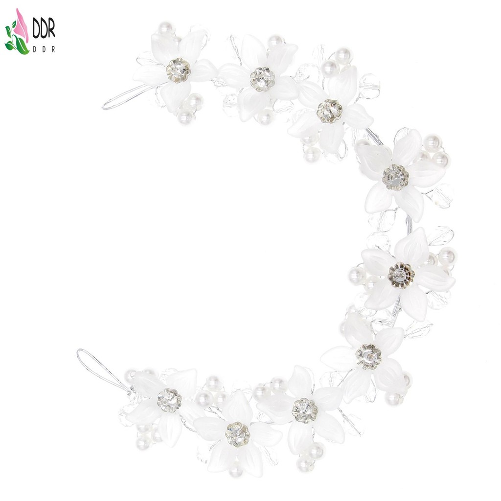 สีขาว หรูหรา ผม ใส่ห่วง หมวกคริสตัลประกายรูปดอกไม้ - รูปที่ 7