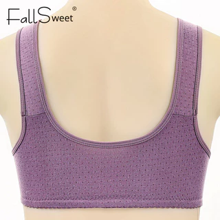 【12H จัดส่งที่รวดเร็ว】FallSweet 1/3 ชิ้นปิดด้านหน้าขนาดบวกชุดชั้นในผ้าฝ้ายไร้สายบราเสื้อกั๊กประเภท 38-50BC