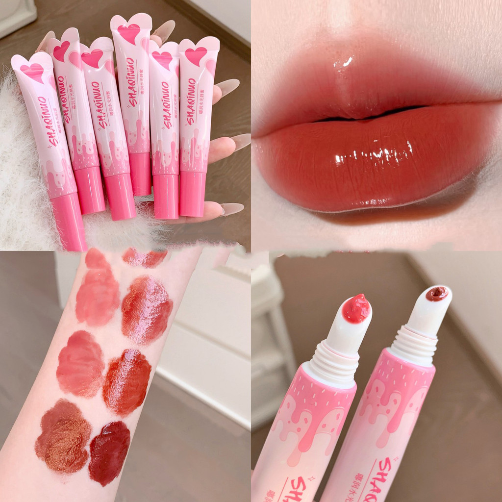 Shaqinuo ยาสีฟัน Tube Watery Lip Gloss Moisturizing Glass Jelly Lightening Lip Lines ลิปสติกไวท์เทนนิ่ง