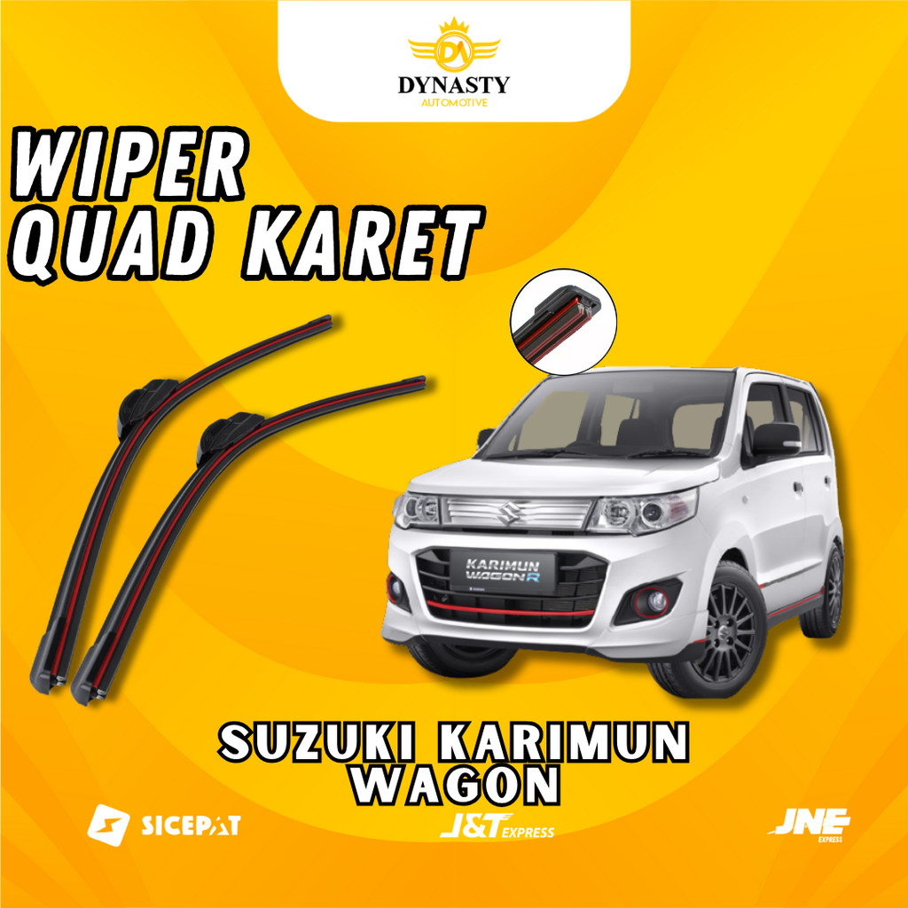 1 ชุด (2 ชิ้น) Quad Wiper - Suzuki Karimun Wagon R - รุ่น Quad คู่ซ้ายและขวาไม่มีกรอบเหล็ก W601
