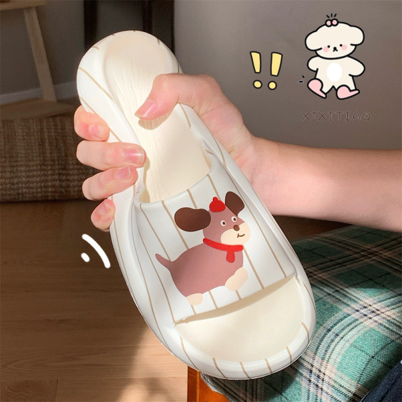 Xixtiao ฤดูร้อนคู่ EVA ในร่มสบาย Home Influencer การ์ตูนน่ารักลูกสุนัขรองเท้าแตะรองเท้าแตะห้องน้ํารองเท้าแตะผู้ชายผู้หญิง