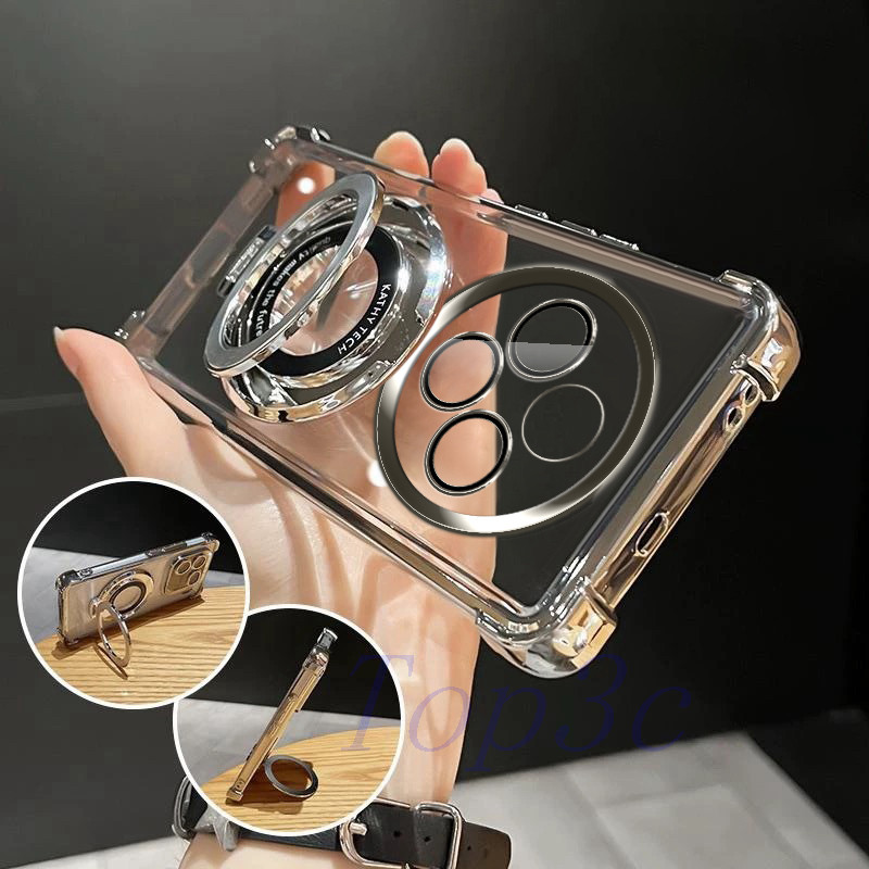 เคส Poco C75 Bracket สไตล์ถุงลมนิรภัยป้องกันการตกเคสโทรศัพท์โปร่งใส CDSJ
