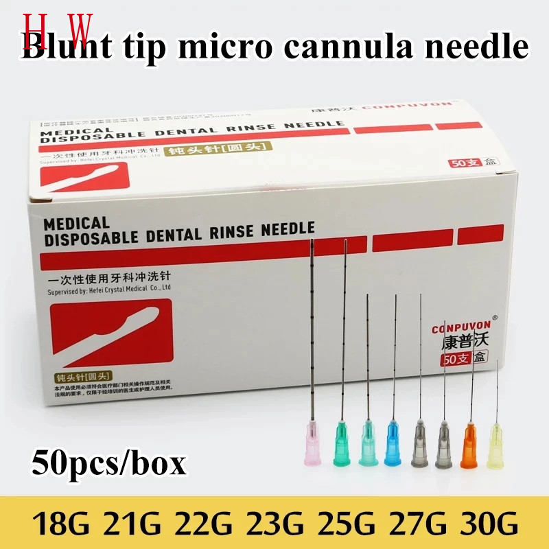 Blunt เคล็ดลับ micro cannula เข็มฉีดทางการแพทย์ 18G 21G 22G 23G 25G 27G 30G ปลายธรรมดาหยัก Endo เข็ม