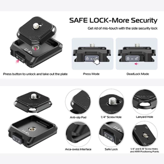 Ulanzi UKA02 Quick Release Plate เพลทปลดเร็วกล้อง ใช้กับ UKA03 ต่อขาตั้งกล้อง รองรับระบบปลดเร็ว UKA
