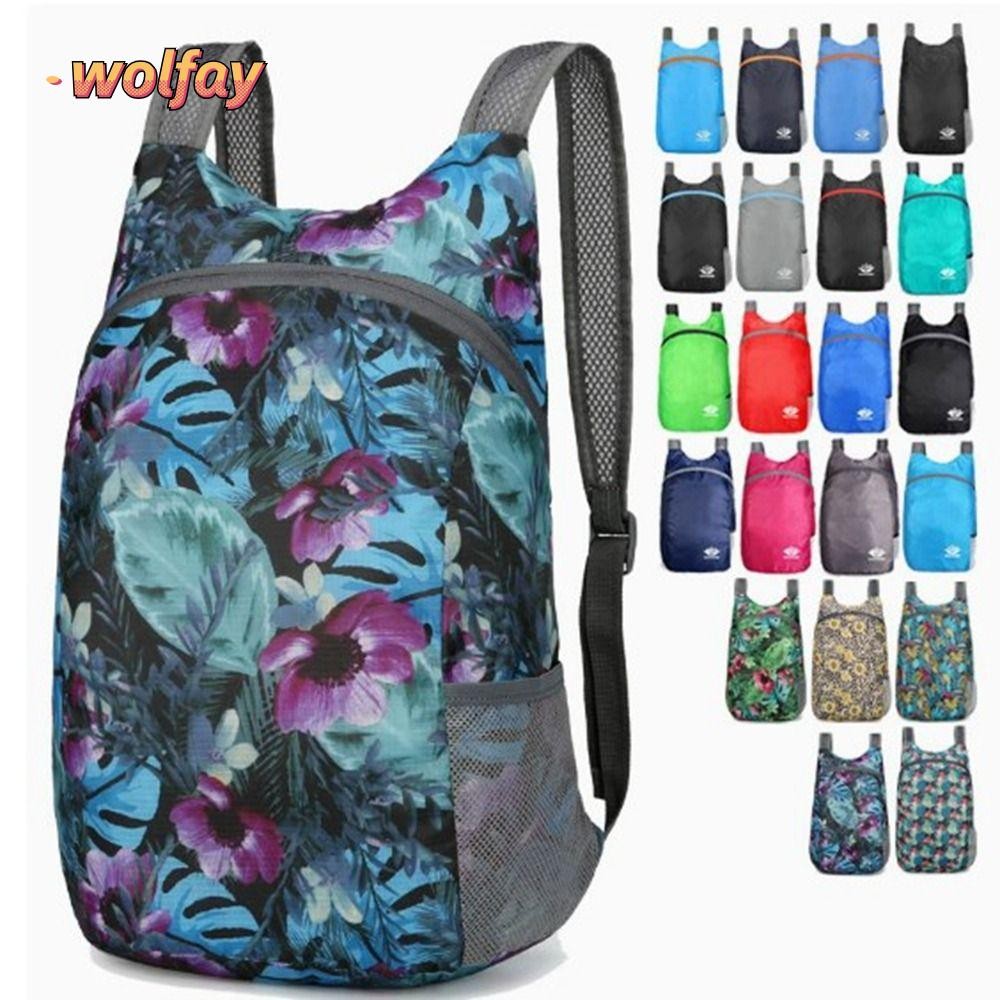 Wolfay กระเป๋าเป้สะพายหลังน้ําหนักเบา Packable 20L กระเป๋าเป้สะพายหลังกันน้ํานาโนแบบพับได้พร้อมอุปกรณ์เสริม