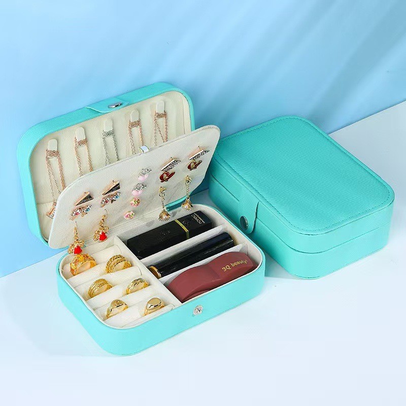 Jewellery กล่อง PU หนัง Organizer กล่องสําหรับผู้หญิงแบบพกพามินิจอแสดงผล Jewellery กล่องเก็บสําหรับต