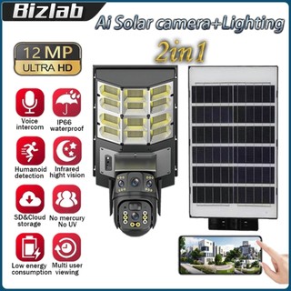 V380 PRO Solar Street Light CCTV Camera outdoor 2in1 Waterproof panoramic view HD Color Night Vision
