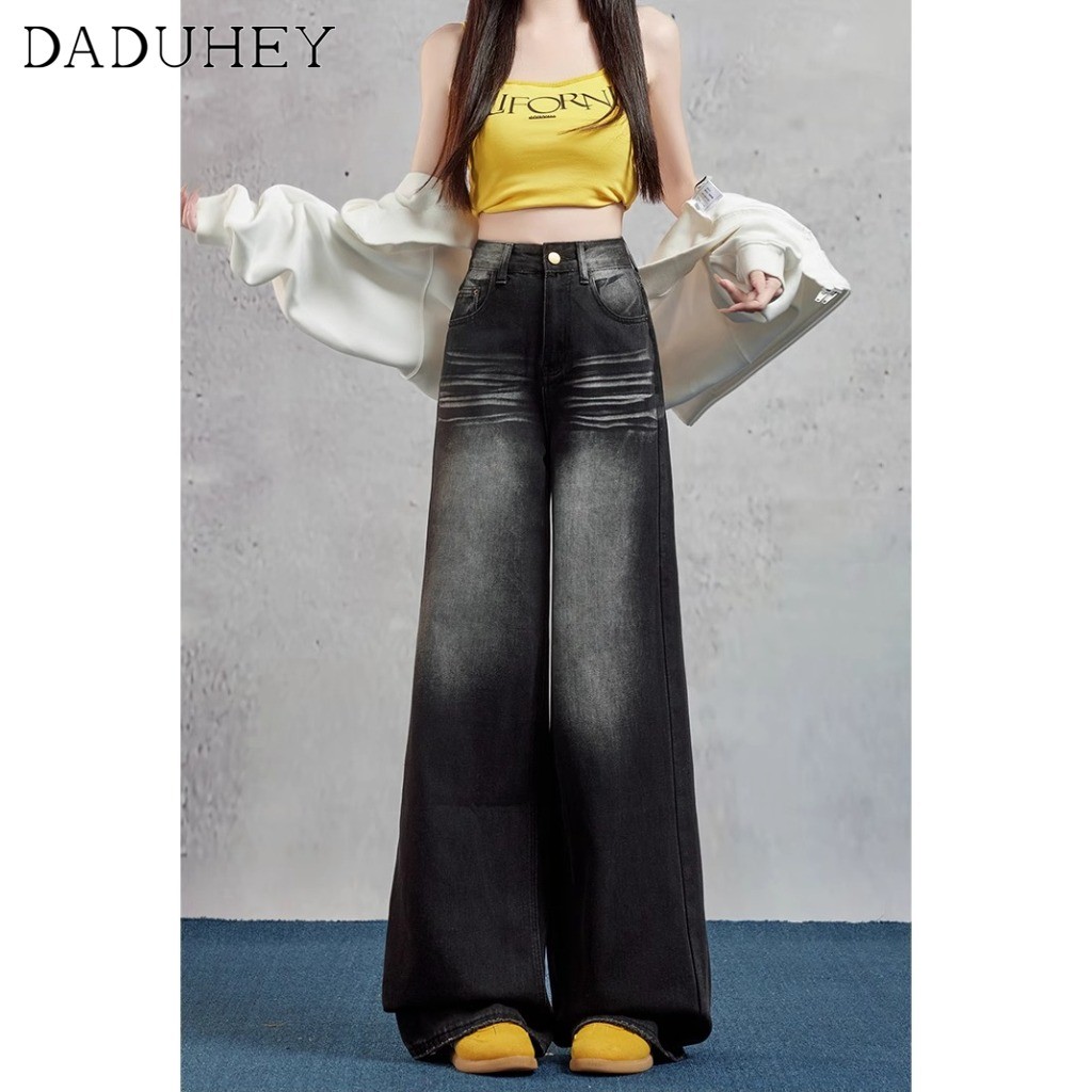 DaDuHey2026 Women's American-Style Retro Spring Fashionable All-Match Wide-Leg Jeans 2026 New Washed