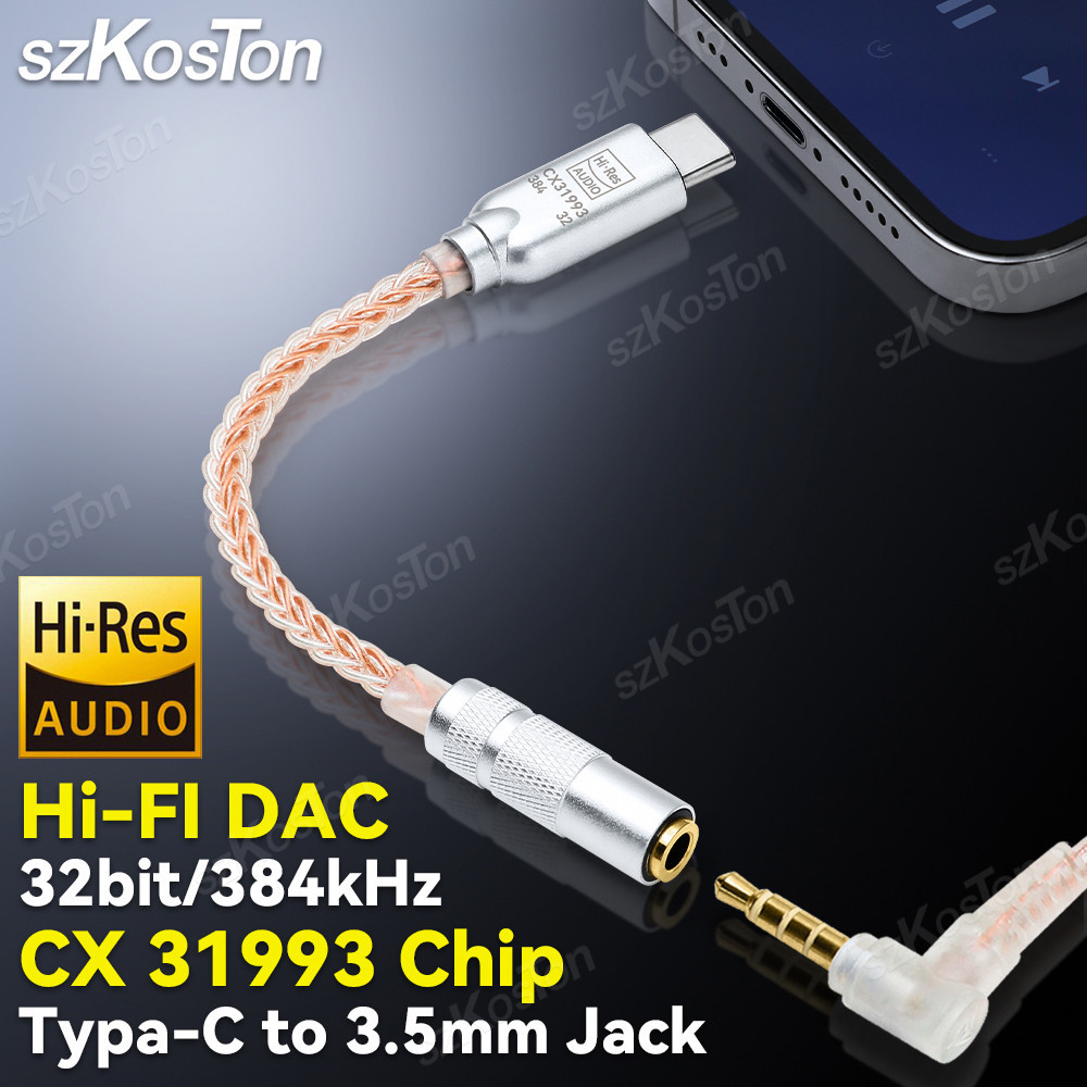 ประเภท C ถึง 3.5 มม.32 B/384kHz อินเทอร์เฟซเสียง CB1200AU DAC HiFi เครื่องขยายเสียงหูฟัง IEM AMP สมาร์ทโฟนอะแดปเตอร์สําหรับ iPhone15 Samsung ฯลฯ