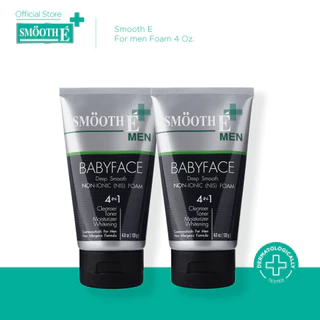 [แพ็ค 2] Smooth E โฟมล้างหน้าสำหรับผู้ชาย สูตรไม่มีฟอง For men Foam 4 Oz. ลดความมัน ทำความสะอาดครบจบ ในหลอดเดียว สมูทอี