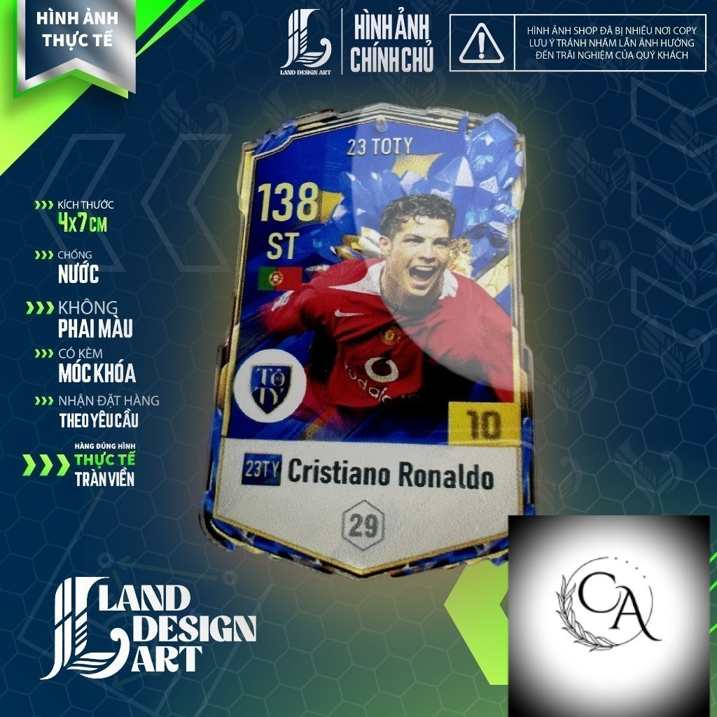 Ronaldo CR7 - พวงกุญแจการ์ดเครื่องเล่น FO4 (FC Online) - พิมพ์ 2 ด้าน - DH