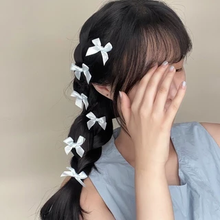 10ชิ้นชุดกิ๊บติดผมแฟชั่นเกาหลีใหม่สวยน่ารักเด็กสาวโบว์เล็กๆกิ๊บเรียบคลิปผมขาอุปกรณ์ผม