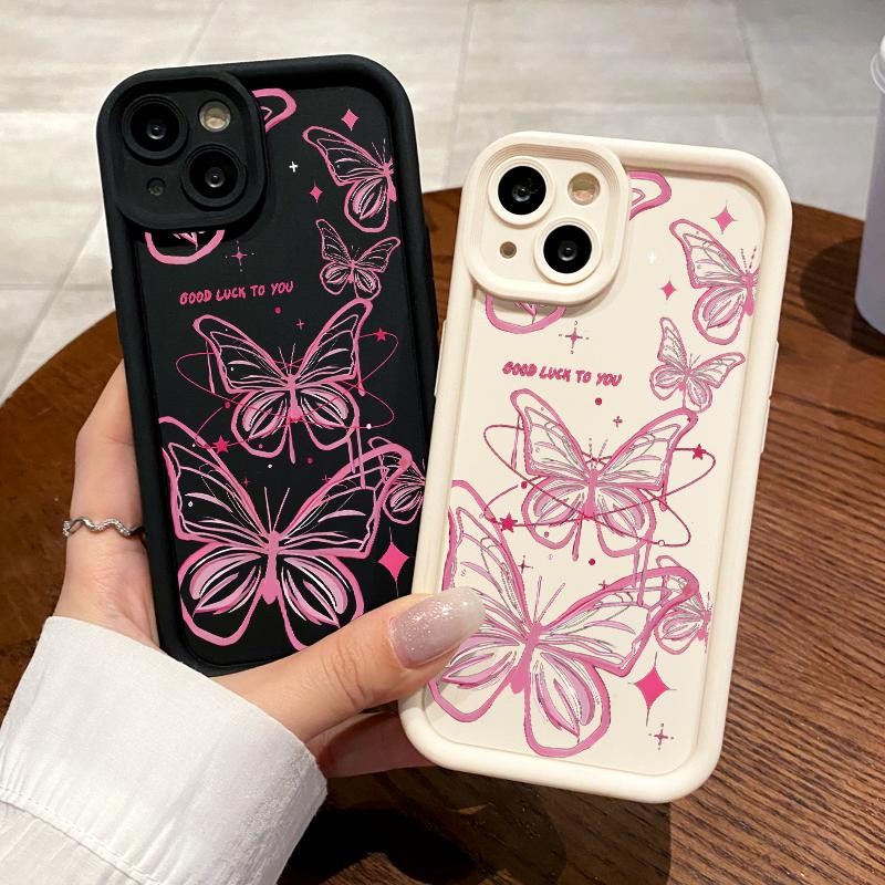 นุ่มสําหรับ IQOO Z9X 5G Z9 5G Neo U5x Z6 5G Z7i ผีเสื้อ Word-Word Silicon Antishock Silicon Case